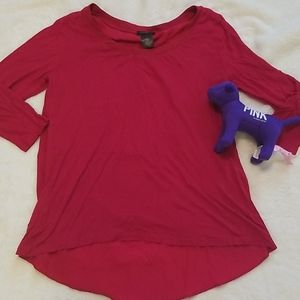 Women's Ann Taylor 3/4 Sleeve Blouse Red XS